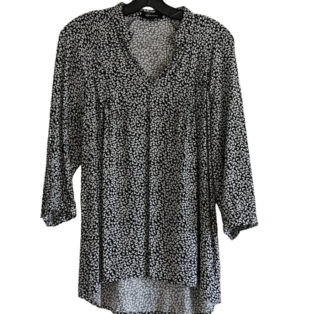 EUC Spense Black/White Blouse